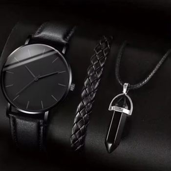 No Logo Scale Mesh Belt Quartz Watch Men's Casual Quartz Watch Student Watch Large Dial