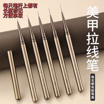 Nail Art Pen Japanese Bjd Face Pen Metal Rod Set of 5 for Painting Flowers and Fine Line Drawing Beginners