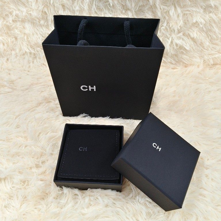 Xiaoxiang ch stud earrings packaging box gift bag handbag packaging box high-end packaging gift box black packaging