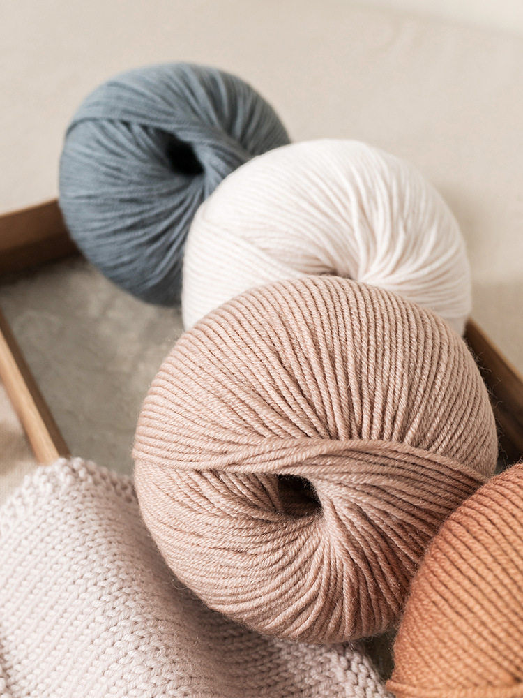 Su Su Jie's Morandi 6# Australian Merino Wool Hand-knitted Clothes Hat Scarf Wool Group