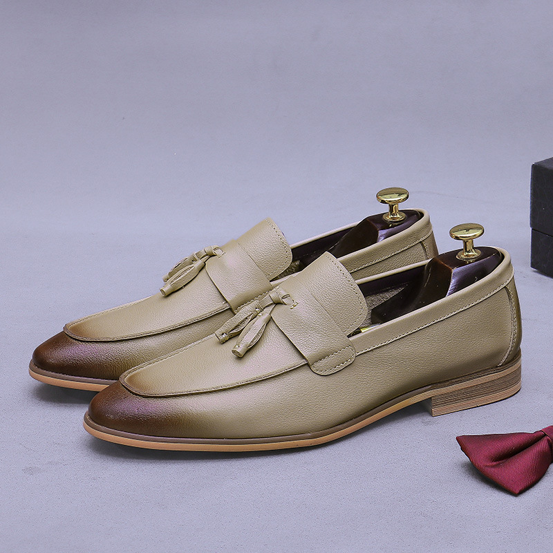 Giày Da Nam Chất Liệu Da Bò Phục Cổ Cổ Điển