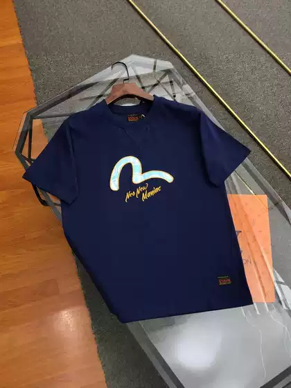 25Ss Spring and Summer New Evisu Fashion Versatile Seagull and Floral Casual Short-Sleeve T-Shirt Unisex Korean Style