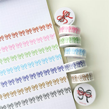 Korean Ins Style Retro Bow and Paper Tape Handbag Decoration Material Sticker Collage Base Pull Tape