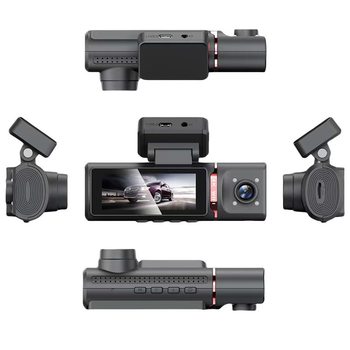 Three-Lens Driving Recorder 4K High-Definition 1080 Car Front, Inside and Rear Video Parking Monitoring Gps Car Dvr