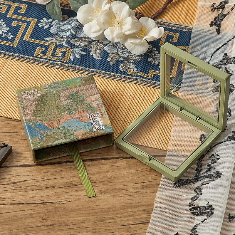 New Chinese style PE film storage box printed money fan crystal packaging box tassel pendant gift box bracelet box