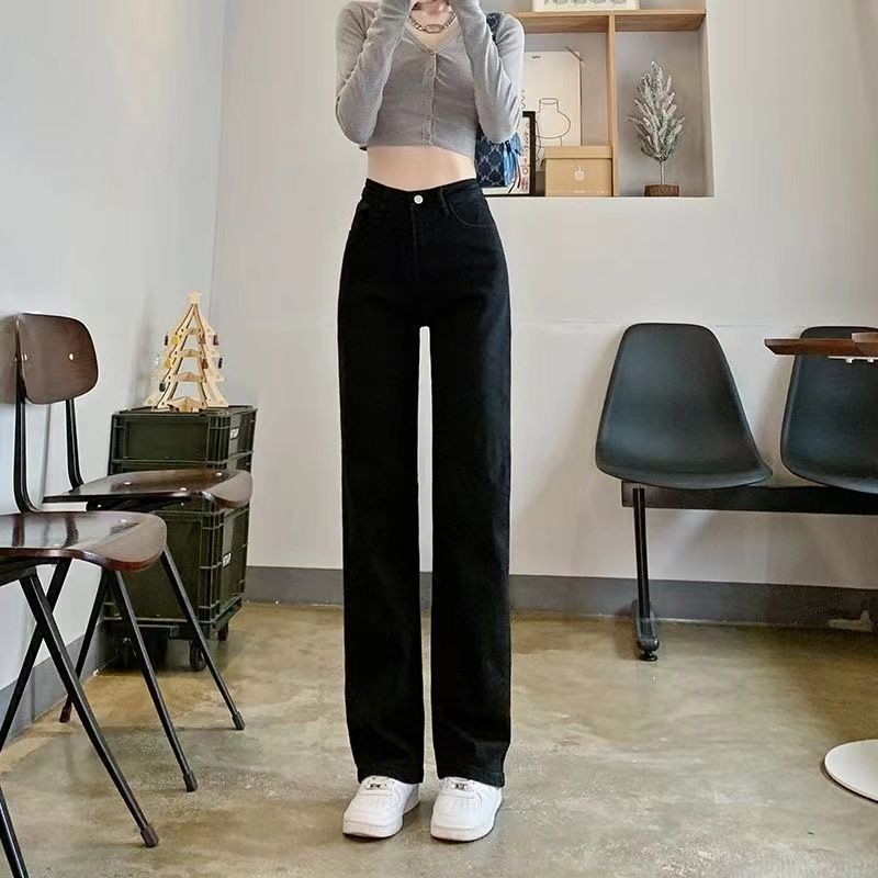 High Waisted Wide Leg Jeans for Women Cropped Length Slim Fit Flattering for Pear Shapes Versatile Casual Wear