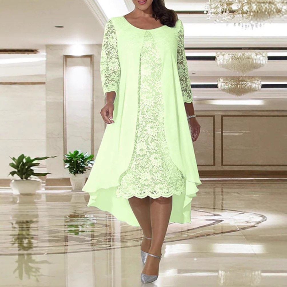 Lace Long Sleeve Chiffon A Line Dress Elegant Design Perfect for Fall Weddings Wholesale Availability