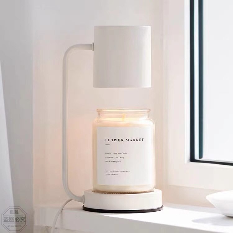 Fragrance melting wax lamp Nordic fire-free aromatherapy candle lamp bedside table lamp bedroom atmosphere lamp melting candle lamp night light