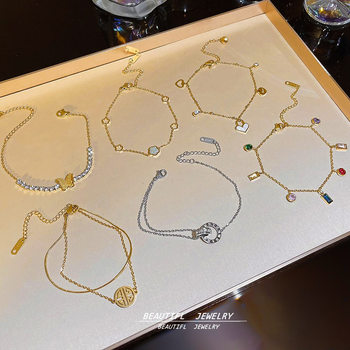 High-End, Light and Luxurious, Versatile Titanium Steel Bracelet for Girls, Non-Fading, Fashionable Bracelet, Stainless Steel Bracelet