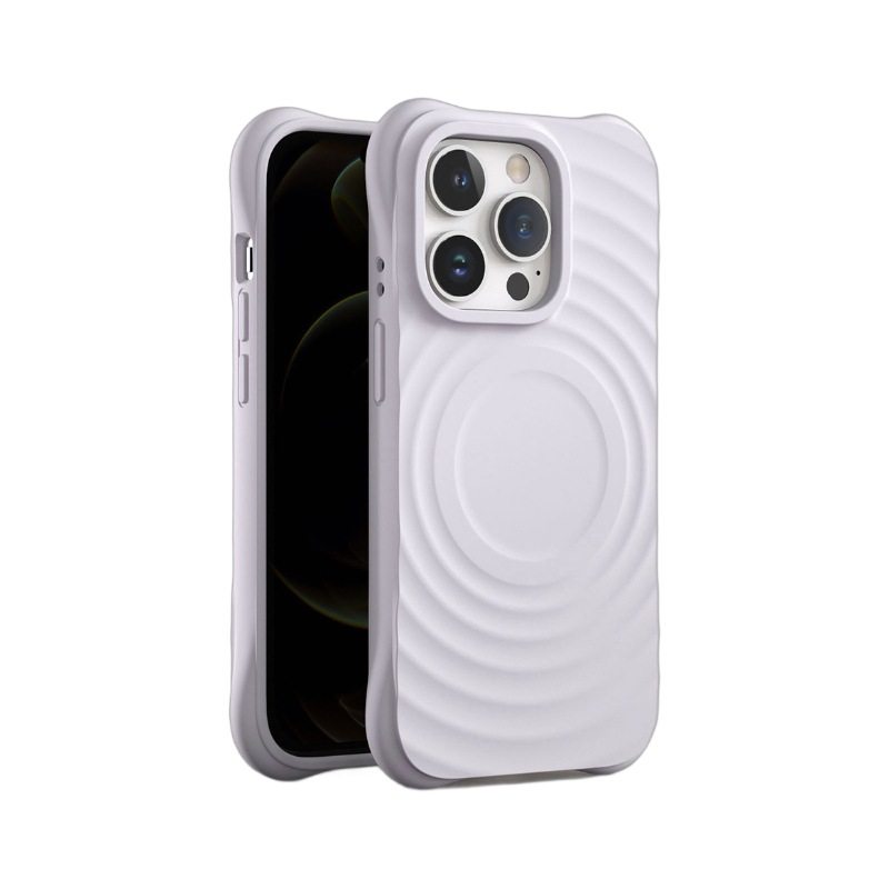 Popular Solid Color Wave Shell Suitable for Apple 17 Pro Max Wireless Magnetic Phone Case iPhone 16 Protective Cover
