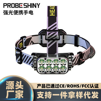 Super bright cross-border strong light induction headlight miner's lamp USB charging emergency smart head-mounted outdoor lighting flashlight