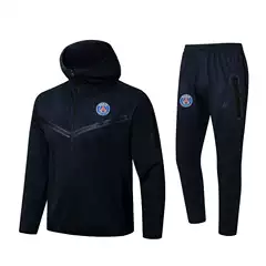 Autumn and winter warm fleece-lined Chelsea Atletico Madrid Inter Riyadh hooded jacket long pull coat football training suit