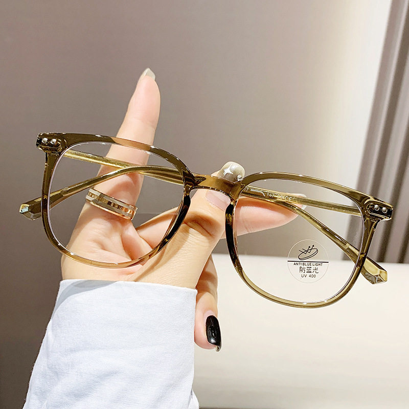 New anti-blue light glasses women's ultra-light TR90 glasses frame can be equipped with myopia degree advanced sense without makeup glasses frame men