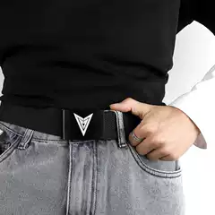 Men's canvas belt, automatic buckle belt, fashionable and casual, simple Korean style trendy jeans belt for young and middle-aged students