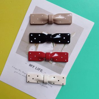 New Wave Dot Ancara Red Wave Dot Long Bow Tie Resin Patch DIY Hairpin Hair Rope Pendant Shoes Accessories