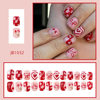 24 Pieces of Short Square Nails, Red and Pink Girly Multi-Layered Heart Bows, Heart Cherry Wearable Nails, Export Nail Art Pieces