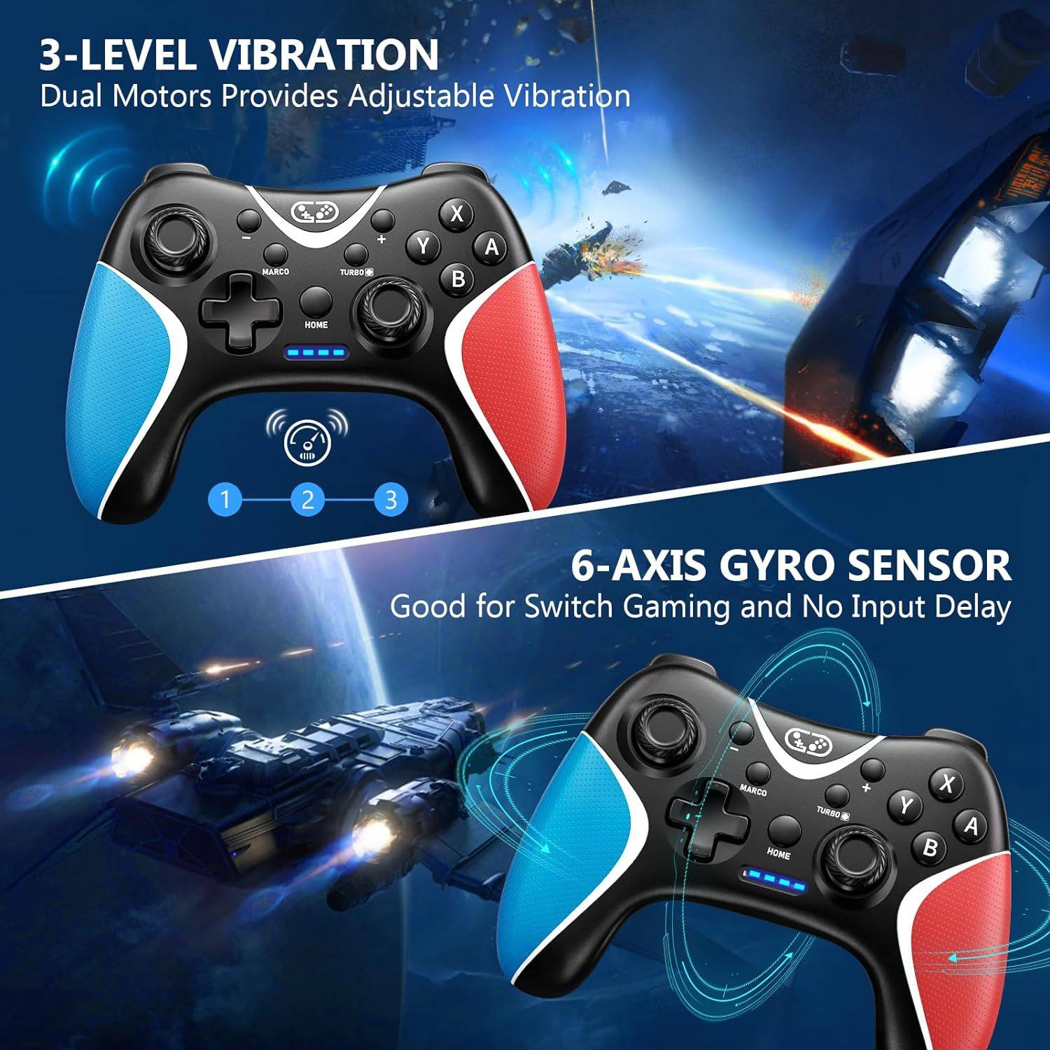 SWITCH gamepad NS wireless controller custom back key programming burst bluetooth wireless handle