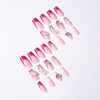 Xiaohongshu's Popular 24-Piece Kt Cat French Manicure Nail Tips, Handmade Wearable Nails, Girl's Wearable Nail Stickers