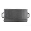 Cast Iron Pan Outdoor Barbecue Meat Frying Pan 202 Stripes Rectangular Double-Sided Iron Plate Double-Eared Barbecue Pan Flat Grill Pan