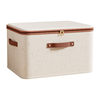 Cross-Border Cotton and Linen Zipper Storage Box, Household Fabric Storage Box, Large-Capacity Toy and Clothing Storage Box