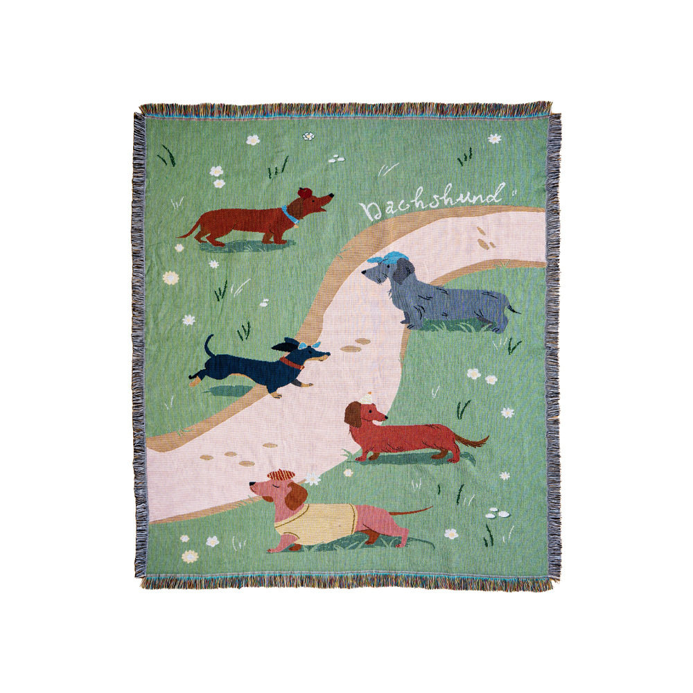 Ins Style Art Line Blanket Office Nap Blanket Outdoor Camping Style Blanket High-End Gift Blanket Jacquard Tapestry Customization