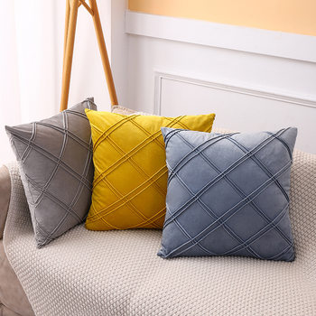 Simple Nordic solid color Pillow sofa pillowcase bedside pillow cushion velvet pillowcase in stock wholesale