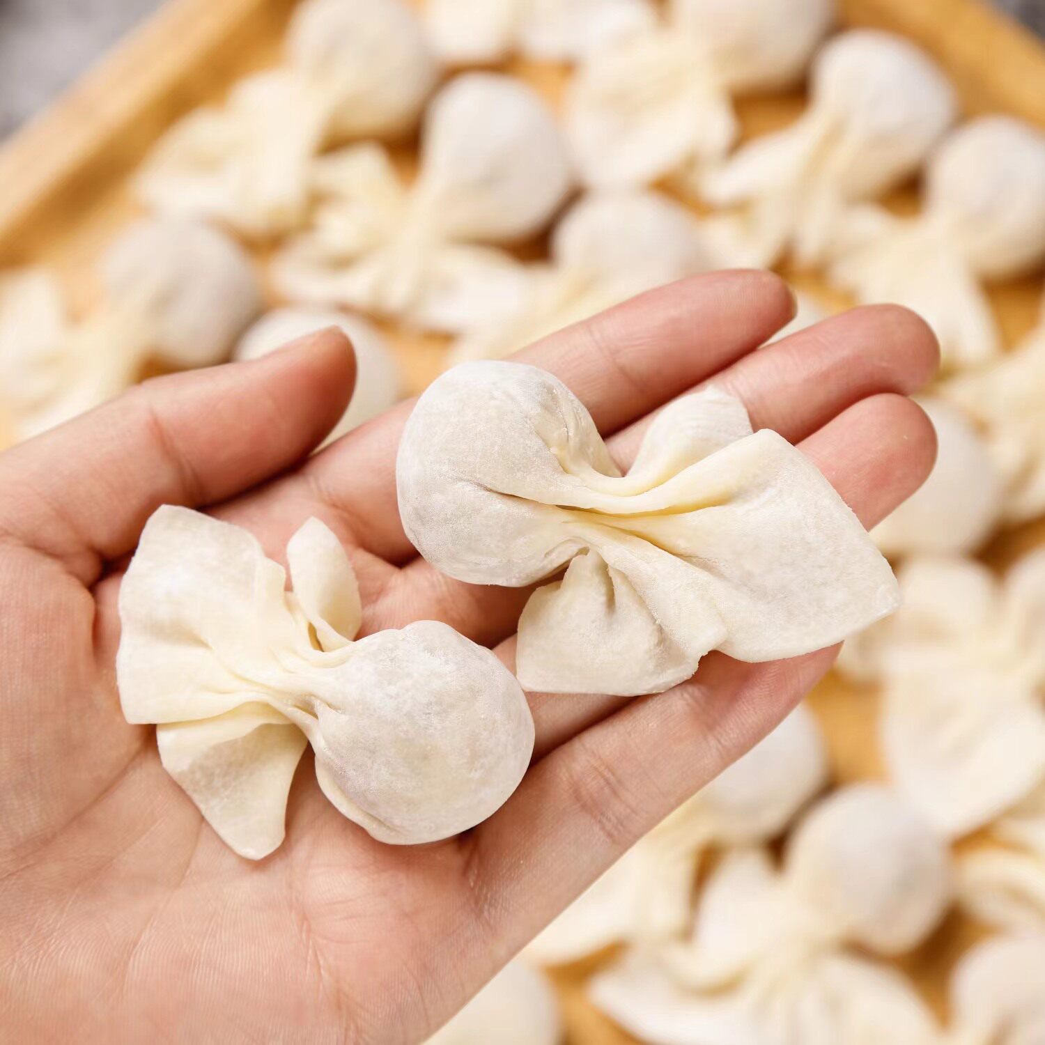 Handmade small goldfish fresh meat wonton wonton family instant lazy frozen pasta a whole box of breakfast commercial wholesale