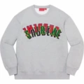 E528ss21 supreme stacked crewneck colorfulembroider gray