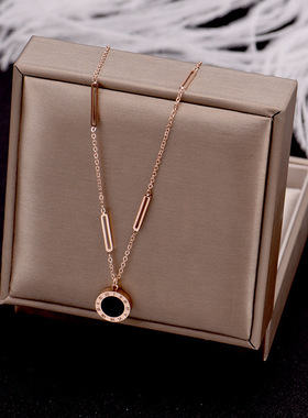 通体钛钢项链女2025年新款爆款轻奢小众设计不掉色锁骨链颈链饰品