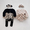 2026 Autumn Baby Clothes Sweet Organza Romper for Girls New Polka Dot Triangle Crawling Suit with Socks