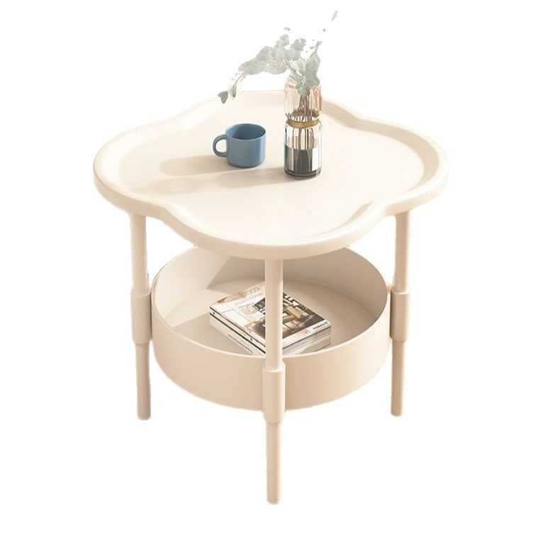 Thickened Four-Leaf Edge Bedroom Simple Movable Small Coffee Table Kitchen Storage Rack Multi-Functional Bedroom Bedside Table