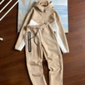 Khaki and white