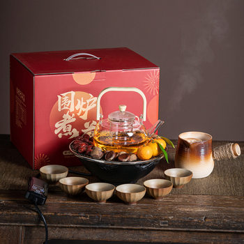 Tea Brewing Set for Home Use with Indoor Tea Stove, 2025 New Model Electric Stove, Electric Ceramic Stove, Glass Teapot, Complete Set of Utensils