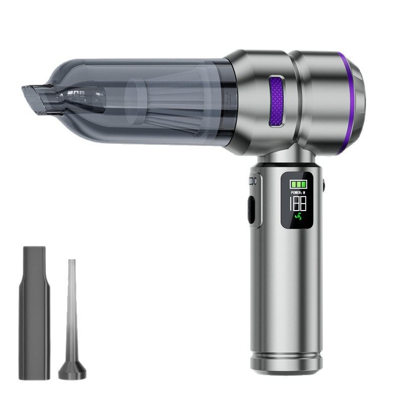Car-Mounted Dual-Purpose Vacuum Cleaner, Brushless High-Power Dust Removal and Inflating All-In-One Digital Display Led Lighting Dust Blower