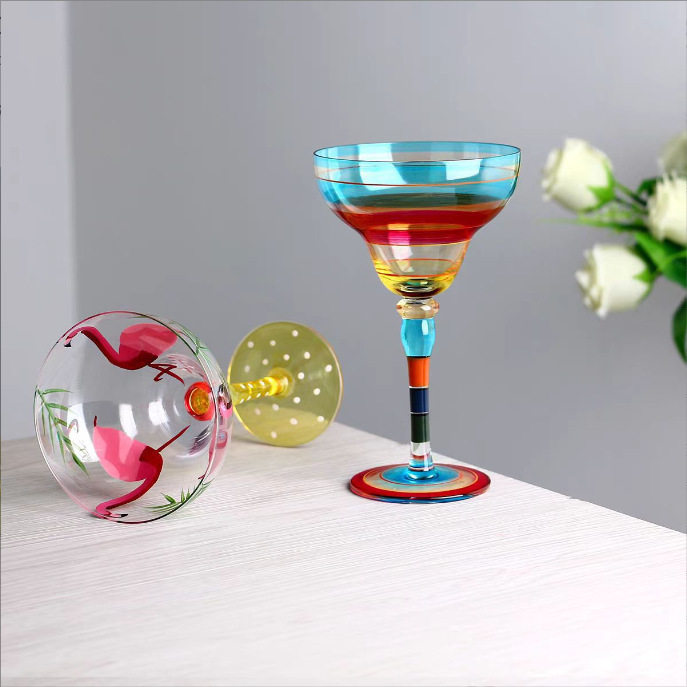 Painted Margaret Wine Glass Crystal Glass Hand-painted Cocktail Cup Goblet Bar Home Wholesale