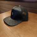 Plaid leather (mesh cap)
