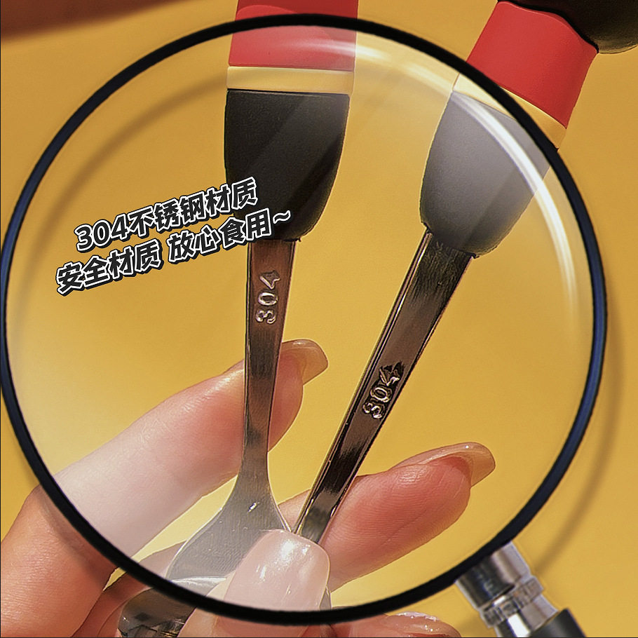 304 Stainless Steel Nezha Ip Children's Dessert Spoon, Safe National Style Design, Cross-Border In-Stock 48H Delivery for Feeding