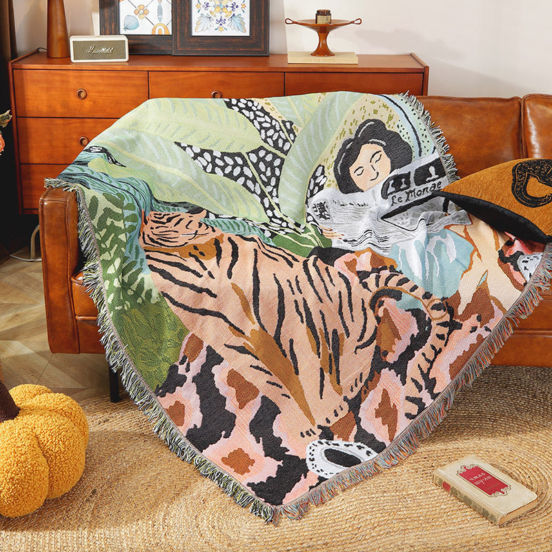 Custom American Blanket Sofa Cover Blanket Camping Blanket Multifunctional Living Room Decorative Tapestries Casual Blanket Gift Blanket Factory