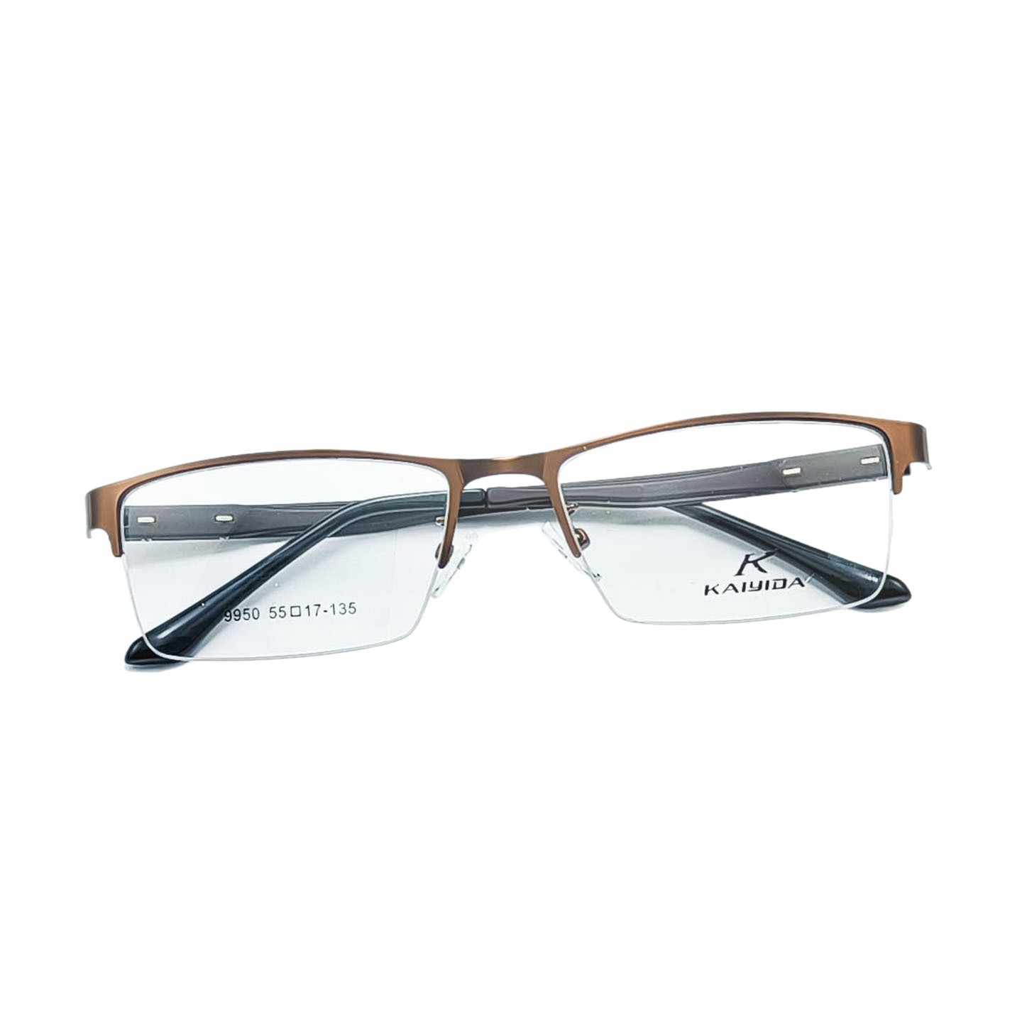 Half-Frame Acetate Eyeglass Frames for Men with Business Brow Shape, Near-Steel Leather Vision Glasses Frames, Wholesale from Danyang Manufacturer