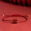 Cinnabar Four-leaf Clover Red Rope Bracelet for Women and Men's Year of Life Handmade Woven Lucky Grass Hand Rope Purple Gold Sand Couple