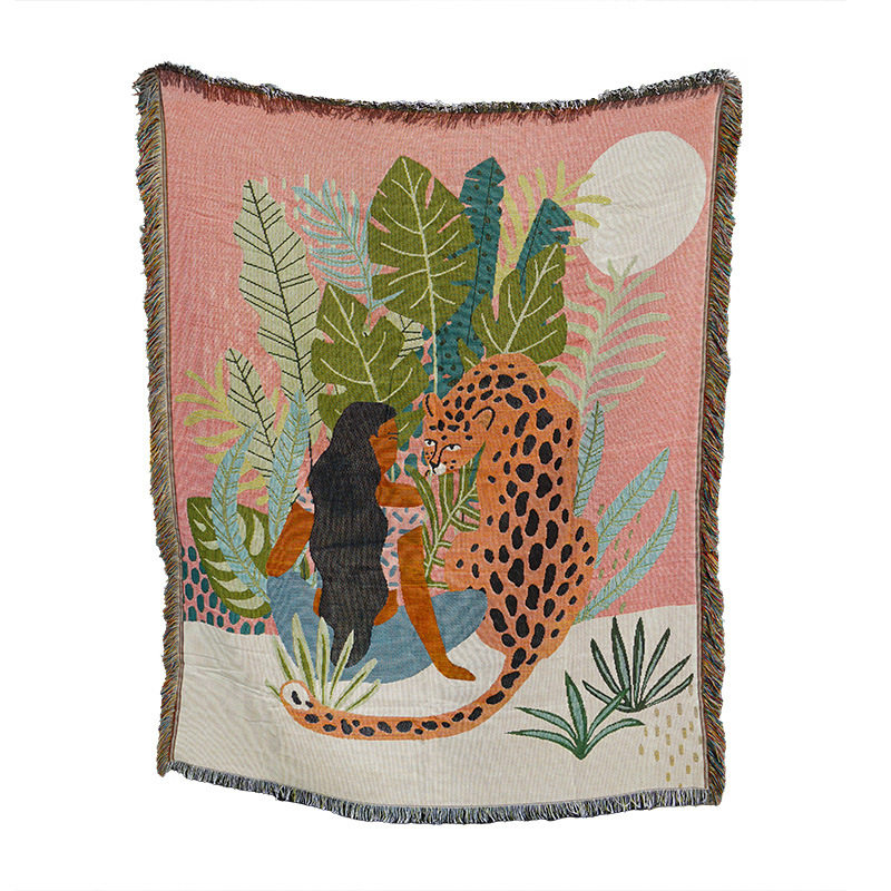 ins style illustration line blanket camping blanket leisure blanket nap blanket blanket American sofa blanket picnic blanket bed blanket