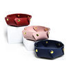 Entrance Storage Box Pu Candy Storage Tray Foldableing Storage Box Ins Style Round Desktop Key Storage Tray