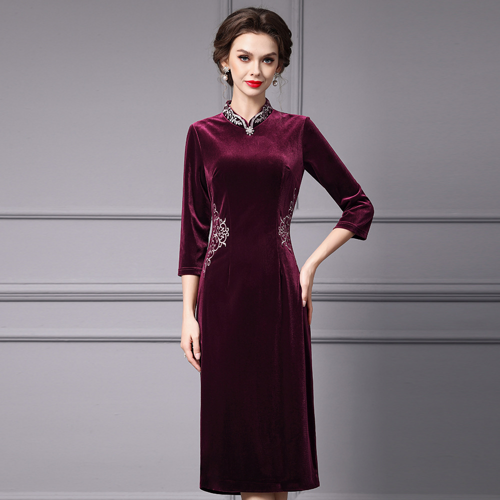 (Mới) Mã A9858 Giá 2640K: Váy Đầm Liền Thân Nữ Shtdc Hàng Mùa Xuân Thu Đông Trung Niên Thời Trang Nữ Chất Liệu G06 Sản Phẩm Mới, (Miễn Phí Vận Chuyển Toàn Quốc).