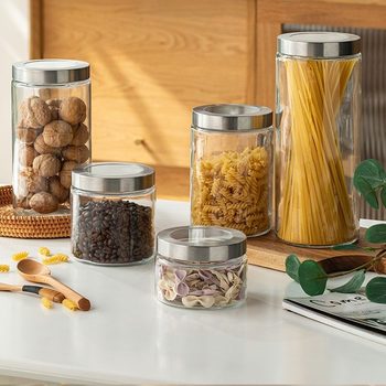 Glass Sealed Jar Food Grade Snack Fruit Storage Jar with Lid Tea Jar Milk Powder Jar Empty Bottle Honey Storage Jar