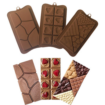 Dubai Chocolate Board Mold Puzzle Love Silicone Mold Fragments Chocolate Block Candy Mold Gel Dropping Mold