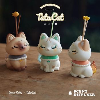 Genuine Tatacat Smoky Cat Searching for Smell Series Fireless Aromatherapy Car Ornaments Hand-Made Blind Box Wholesale