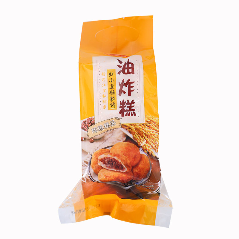 Traditional Fried Cake with Red Bean Filling Semi-Finished Glutinous Rice Cake Fried Chinese Pastry Red Bean Commercial Sticky Spatula