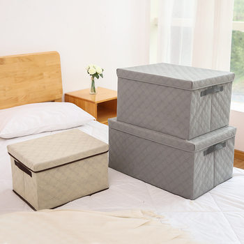 Thickened Non-woven Quilt Box Lattice Storage Box Storage Bag with Lid Storage Box Dust-proof Storage Box Large Capacity