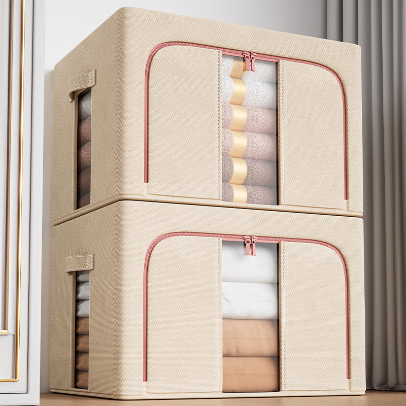 Wardrobe Storage Box Household Large Clothes Fabric Cotton and Linen Quilt Organization Artifact Foldableing Basket Storage Bag