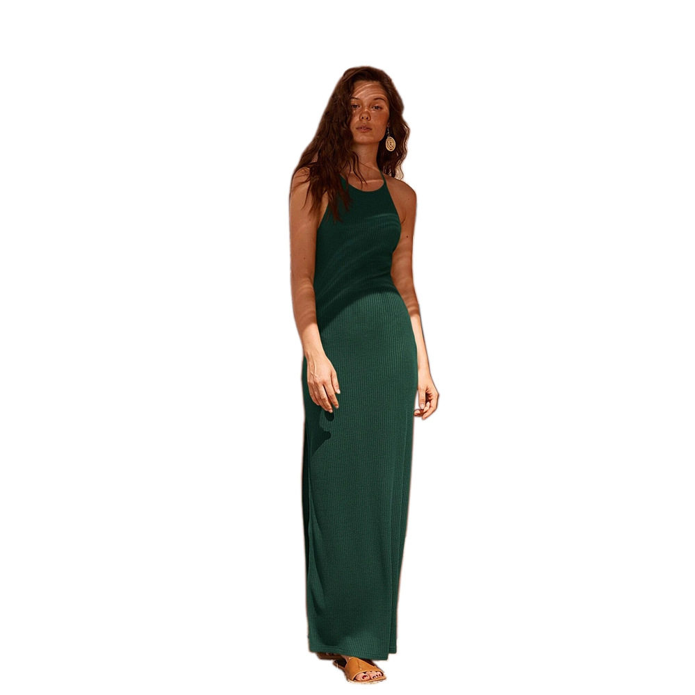 Womens Sexy Backless Split Bodycon Midi Dress Elegant Design Spaghetti Straps Summer Fashion Wholesale Available